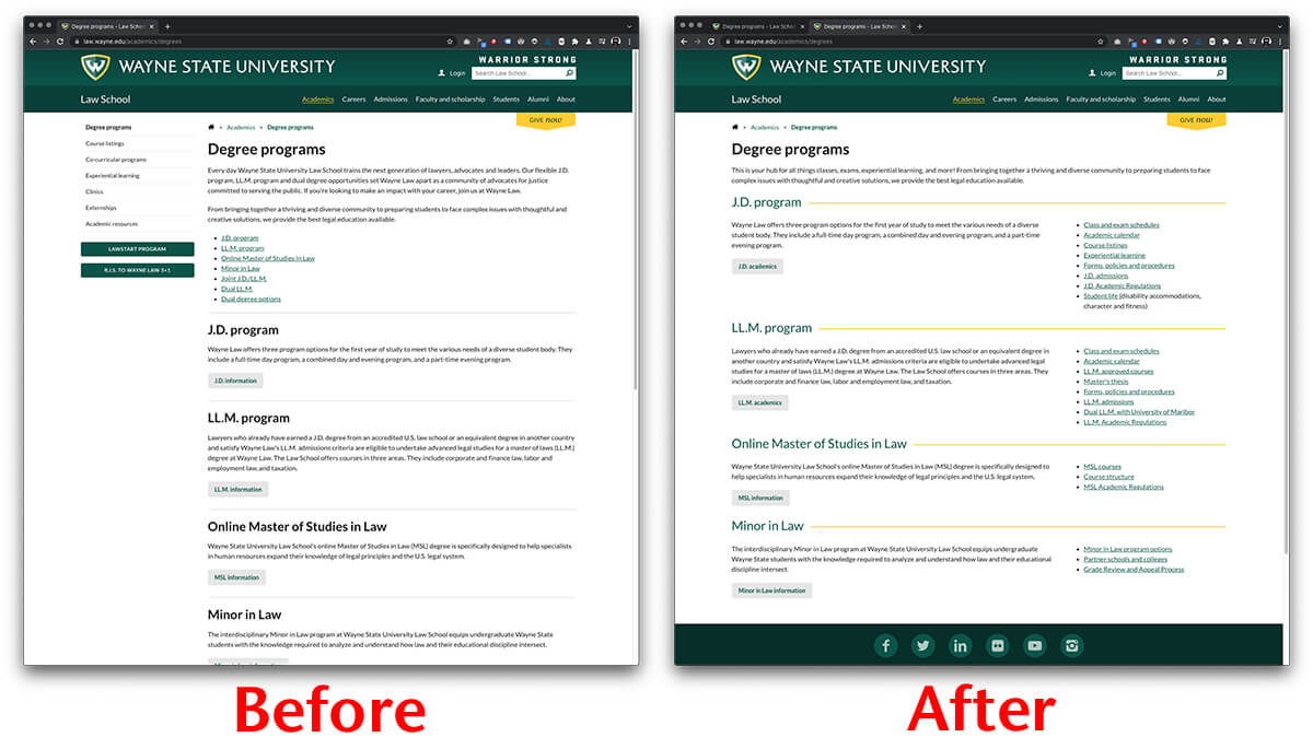 Image of the before and after law programs